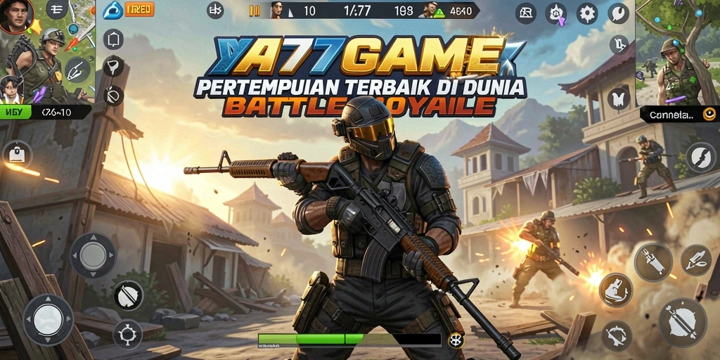Tampilan aksi mendebarkan dalam A777GAME dengan mekanika Battle Royale.