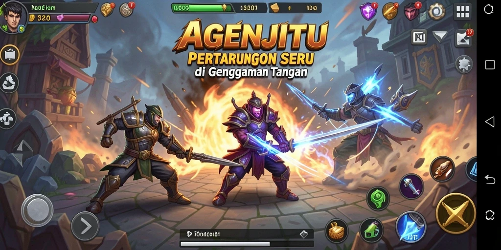 Gameplay mendebarkan dengan berbagai karakter bertarung.