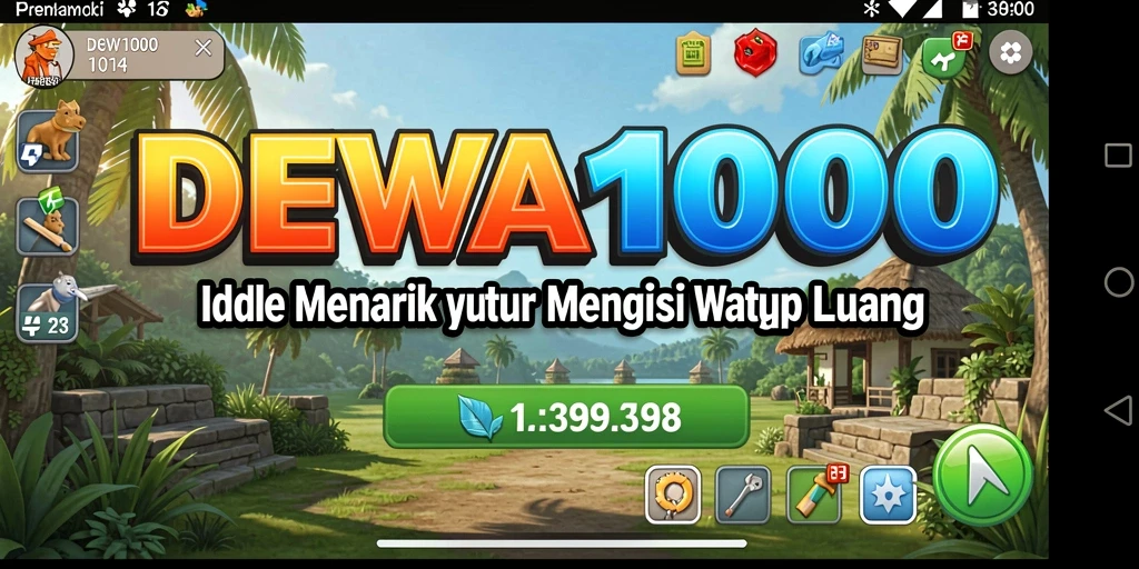 Screenshot gameplay DEWA1000 menampilkan aksi seru dalam membangun kerajaan.