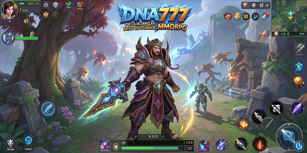 Tampilan gameplay dari DNA777 dalam petualangan MMORPG.
