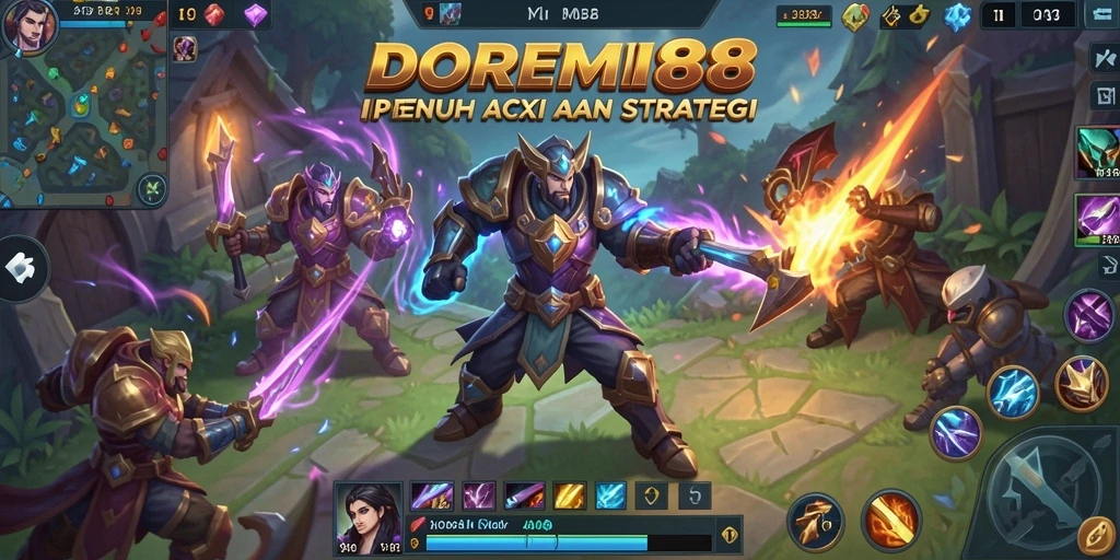 Tampilan aksi seru dalam gameplay DOREMI88 dengan karakter unik.