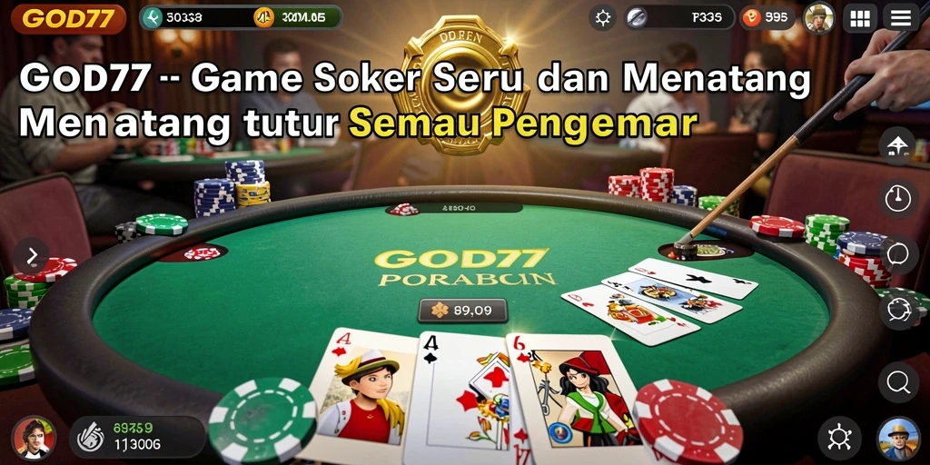 Tampilan gameplay Poker yang memukau di GOD77.
