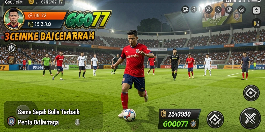 Tampilan seru saat permainan GOGO77 dalam aksi sepak bola.