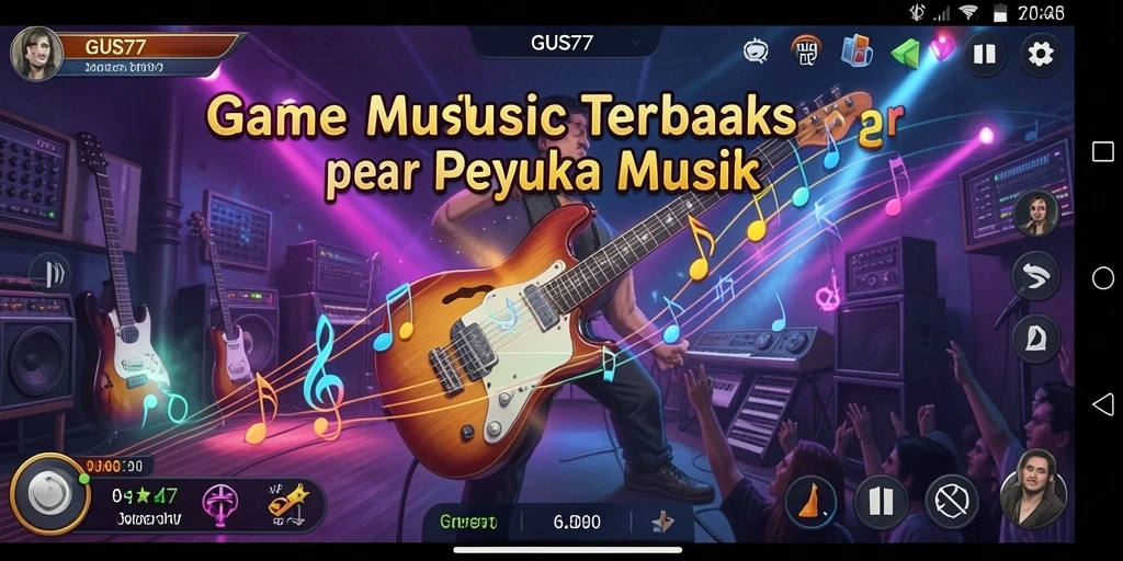 Tampilan gameplay GUS77 yang menarik dengan berbagai pilihan lagu.