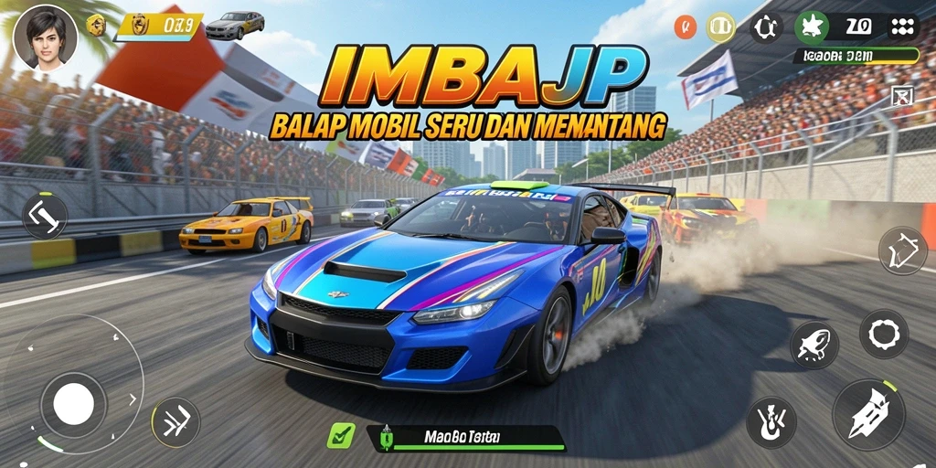 Tampilan seru gameplay balap mobil IMBAJP dengan grafik menakjubkan.