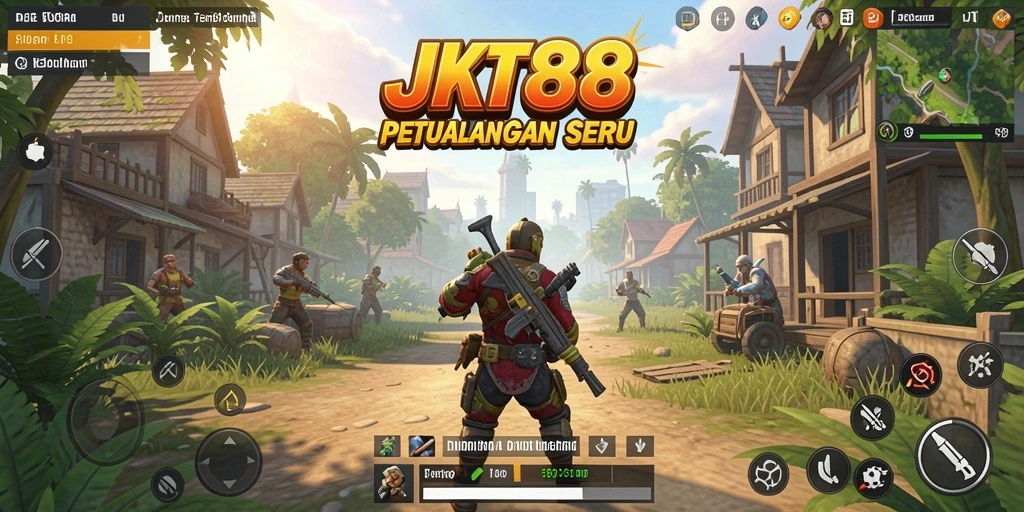 Screenshot gameplay JKT88 menunjukkan karakter menjelajahi dunia terbuka.