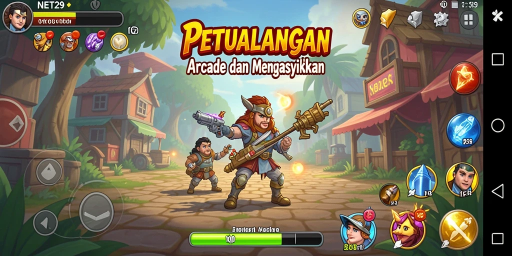 Tampilan gameplay NET29 yang penuh aksi seru di arena Arcade.