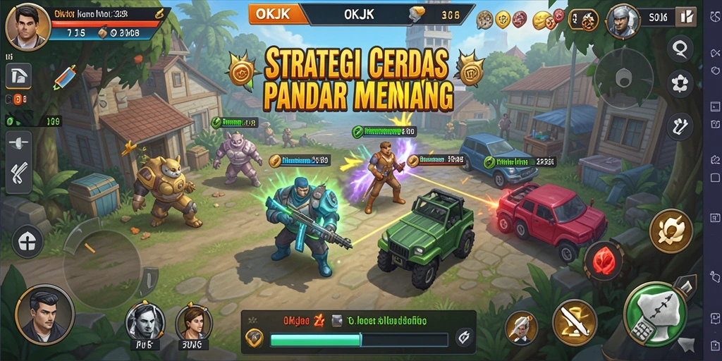 Tampilan gameplay dinamis dan interaktif dari OKJK.