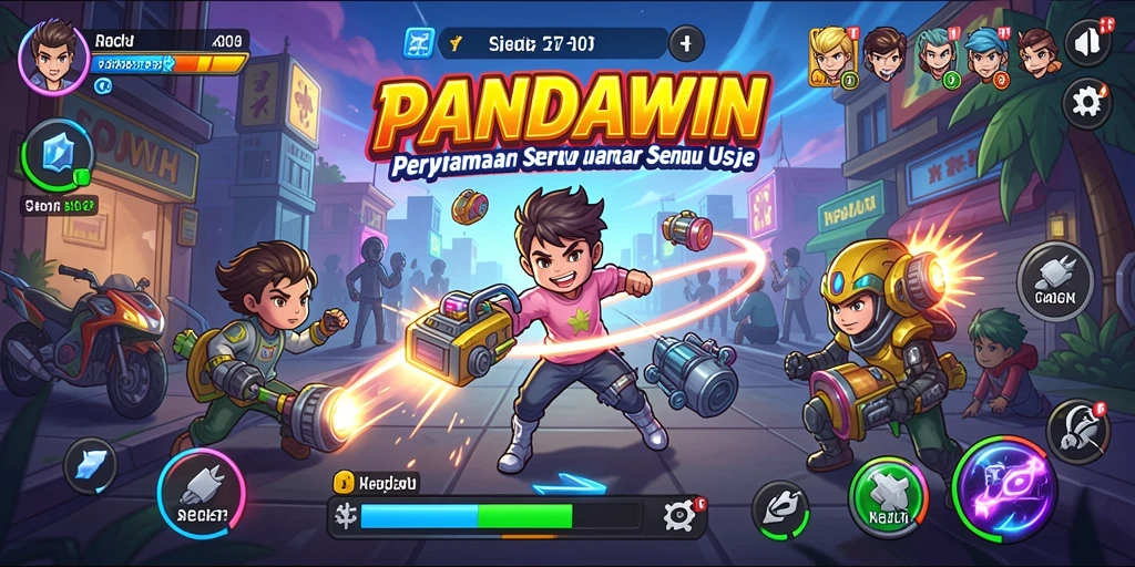Screenshot utama menunjukkan gameplay seru dalam PANDAWIN.