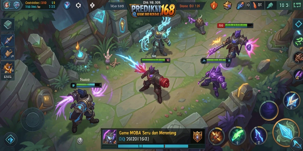 Tampilan gameplay MOBA PREDIKSI168 yang seru dan mendebarkan.