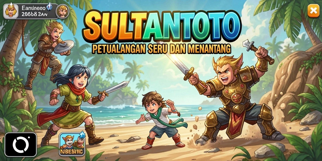 Screenshot utama SULTANTOTO menampilkan aksi seru dalam dunia petualangan.