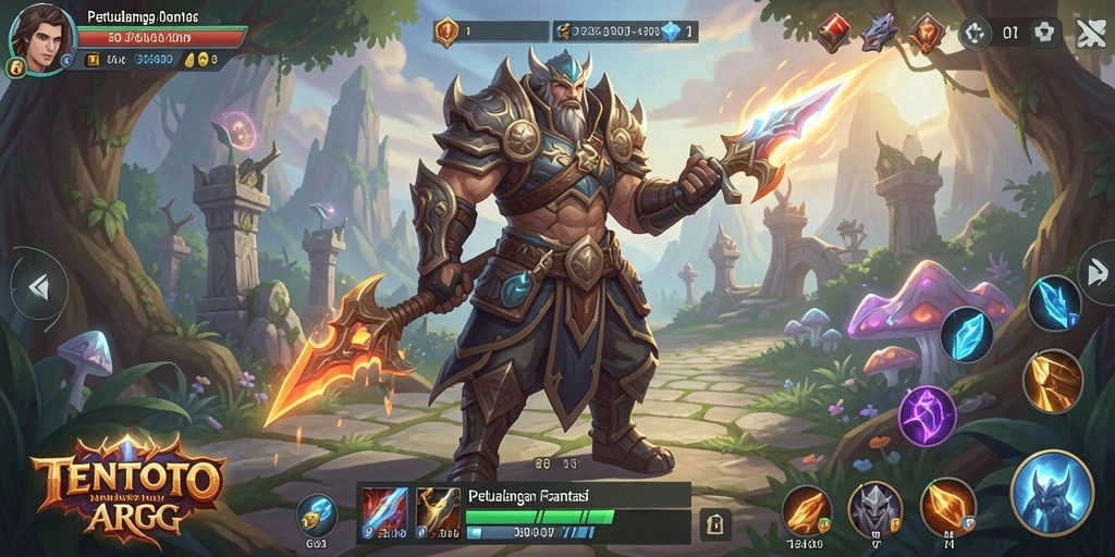 Tampilan gameplay epik dalam TENTOTO yang penuh aksi.