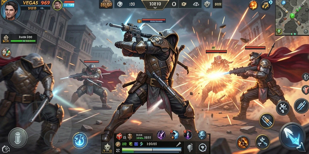 Tampilan gameplay menarik dari VEGAS969 dengan aksi menegangkan.
