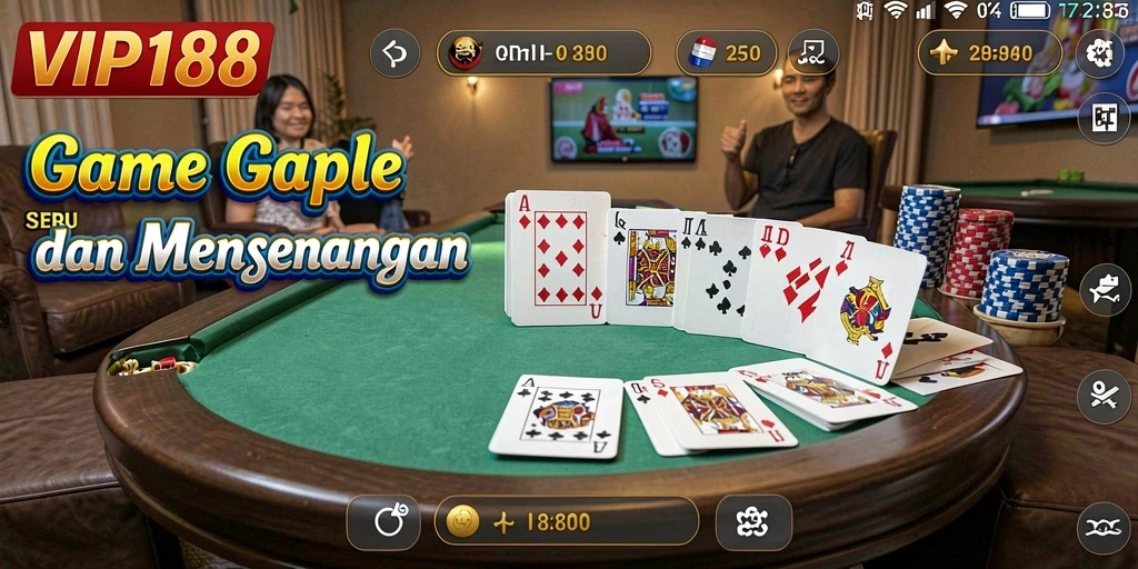 Tampilan gameplay Gaple yang seru dan interaktif di VIP188.