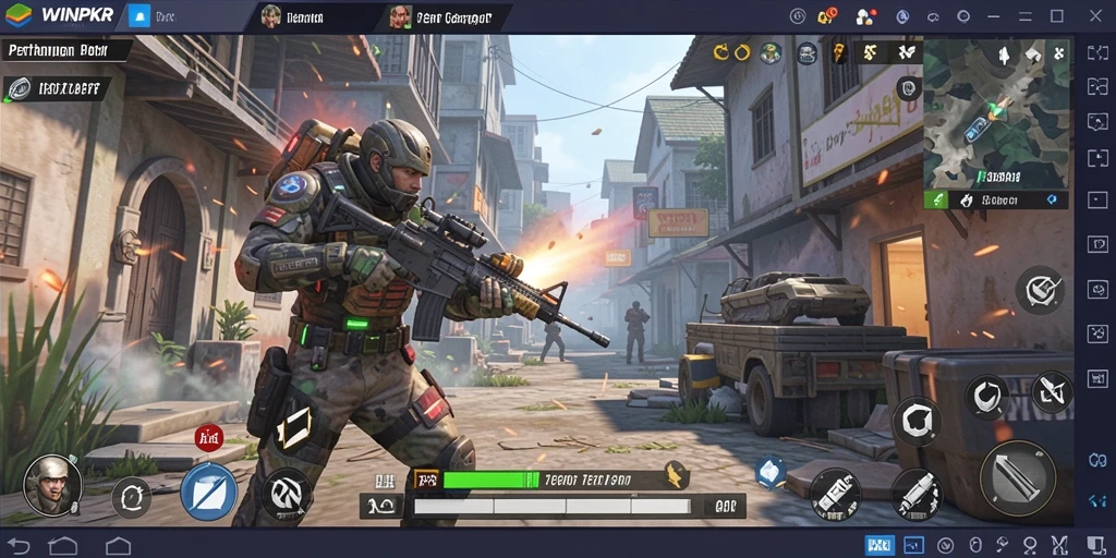 Screenshot gameplay <strong>WINPKR</strong> menampilkan aksi tembak-menembak yang mendebarkan.